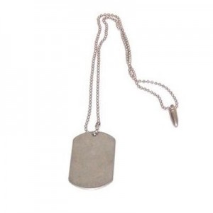 TARGHETTA METALLICA CON CATENA